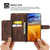 For Samsung Galaxy S23+ Skin-feel Flowers Embossed Wallet Leather Phone Case(Brown)