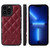 For iPhone 13 Pro Diamond Pattern Leather Phone Case(Wine Red)