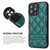 For iPhone 12 Pro Max Diamond Pattern Leather Phone Case(Green)