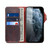 For iPhone 13 Denior Oil Wax Cowhide Magnetic Button Genuine Leather Case(Dark Red)