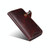 For iPhone 13 Denior Oil Wax Cowhide Magnetic Button Genuine Leather Case(Dark Red)