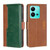 For vivo V25 5G/V25e 5G/X80 Lite Contrast Color Side Buckle Leather Phone Case(Light Brown+Green)