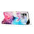 For Infinix Hot 12 Play Painted Marble Pattern Leather Phone Case(Pink Purple)