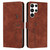For Samsung Galaxy S23 Ultra 5G Skin Feel Heart Pattern Leather Phone Case(Brown)