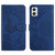 For Motorola Moto E22 4G HT03 Skin Feel Butterfly Embossed Flip Leather Phone Case(Blue)