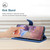 For Motorola Moto E22 4G HT03 Skin Feel Butterfly Embossed Flip Leather Phone Case(Blue)