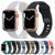 Sports Silicone Watch Band for Apple Watch Series 9&8&7 41mm / SE 3&SE 2&6&SE&5&4 40mm / 3&2&1 38mm(Dark Blue)