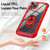 For iPhone 14 TPU + PC Lens Protection Phone Case with Ring Holder(Red)