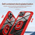 For iPhone 14 TPU + PC Lens Protection Phone Case with Ring Holder(Red)
