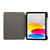 For iPad 10th Gen 10.9 2022 Three-fold Marble Texture Protective Tablet Case with Pen Slot(Black Gray)