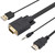 VGA to HDMI Adapter Cable with Audio Band Power Supply, Length: 1.8m(Black)