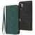 For Samsung Galaxy Note10+ Side Buckle Double Fold Hand Strap Leather Phone Case(Dark Green)