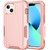 For iPhone 13 3 in 1 PC + TPU Shockproof Phone Case(Pink)