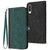 For Samsung Galaxy A70 Side Buckle Double Fold Hand Strap Leather Phone Case(Dark Green)