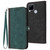 For Realme C12 / C15 Side Buckle Double Fold Hand Strap Leather Phone Case(Dark Green)
