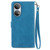 For Honor Play 30 Plus Embossed Flower Zipper Leather Phone Case(Blue)