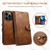 Suteni Calf Texture Buckle Wallet Leather Phone Case For iPhone 14(Brown)