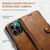 Suteni Calf Texture Buckle Wallet Leather Phone Case For iPhone 14(Brown)