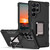 For Samsung Galaxy S23 Ultra 5G Ring Holder Non-slip Shockproof Armor Phone Case(Black)