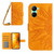 For Realme C35 Skin Feel Sun Flower Pattern Flip Leather Phone Case with Lanyard(Yellow)