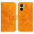 For Realme C35 Skin Feel Sun Flower Pattern Flip Leather Phone Case with Lanyard(Yellow)
