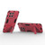 For Honor X8 5G Punk Armor PC + TPU Phone Case with Holder(Light Red)