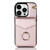 For iPhone 13 Pro Max Anti-theft RFID Card Slot Phone Case(Rose Gold)