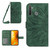 For Realme 5 Skin Feel Sun Flower Pattern Flip Leather Phone Case with Lanyard(Green)
