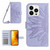 For iPhone 14 Pro Skin Feel Sun Flower Pattern Flip Leather Phone Case with Lanyard(Purple)