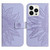 For iPhone 14 Pro Skin Feel Sun Flower Pattern Flip Leather Phone Case with Lanyard(Purple)