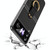 For Samsung Galaxy Z Flip3 5G Electroplating Transparent Phone Case with Ring(Rose Gold)