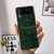 For Samsung Galaxy Z Flip4 Nano Electroplate Mahjong Texture Leather Phone Case(Green)