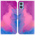 For Motorola Moto E22/E22i Watercolor Pattern Flip Leather Phone Case(Purple Red)