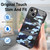 For iPhone 14 Plus Camouflage Leather Back Cover Phone Case(Blue)