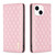 For iPhone 14 Diamond Lattice Magnetic Leather Flip Phone Case(Pink)