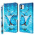 For Samsung Galaxy A04 3D Painting Pattern TPU + PU Phone Case(Three Butterflies)