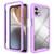 For Motorola Moto G32 Starry Sky Solid Color TPU Clear PC Phone Case(Purple)