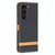 For Samsung Galaxy S23+ 5G Color Block Denim Texture Leather Phone Case(Black)