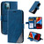 For iPhone 14 Plus Skin Feel Splicing Leather Phone Case(Blue)