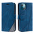 For iPhone 14 Plus Skin Feel Splicing Leather Phone Case(Blue)