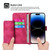 For iPhone 14 Pro Skin-feel Flowers Embossed Wallet Leather Phone Case(Wine Red)