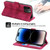 For iPhone 14 Pro Skin-feel Flowers Embossed Wallet Leather Phone Case(Wine Red)