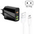 65W Dual PD Type-C + 3 x USB Multi Port Charger with 3A USB to Type-C Data Cable, EU Plug(Black)