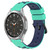 For Samsung  Galaxy Watch4 Classic 46mm 20mm Two-Color Porous Silicone Watch Band(Lime Green+Blue)