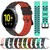 For Samsung Galaxy Watch Active2 44mm 20mm Two-Color Porous Silicone Watch Band(Olive Green+Black)