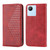 For Realme C35 Cubic Grid Calf Texture Magnetic Closure Leather Phone Case(Red)