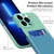 For iPhone 13 Pro Max Contrasting Colors Invisible Holder Phone Case(Mint Green Blue)