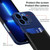For iPhone 14 Contrasting Colors Invisible Holder Phone Case(Dark Black Blue)