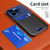For iPhone 14 Contrasting Colors Invisible Holder Phone Case(Dark Black Blue)