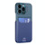 For iPhone 13 Pro Contrasting Colors Invisible Holder Phone Case(Sapphire Green)